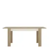 LYON Medium Extending Dining Table 140/180cm in Riviera Oak and White High Gloss - Image 5