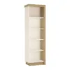 LYON Bookcase (LH) in Riviera Oak and White High Gloss
