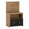 MONACO 1 Drawer Bedside with Open Shelf (RH) in Oak
