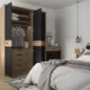 MONACO 1 Drawer Bedside with Open Shelf (RH) in Oak - Image 4