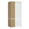 LUCI 4 Doors Wardrobe (Including LED Lighting) in White and Oak