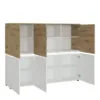 LUCI 6 Doors Cabinet (Including LED Lighting) in White and Oak - Image 6