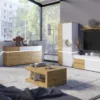 LUCI 6 Doors Cabinet (Including LED Lighting) in White and Oak - Image 5