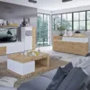 LUCI 6 Doors Cabinet (Including LED Lighting) in White and Oak - Image 4