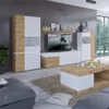 LUCI 6 Doors Cabinet (Including LED Lighting) in White and Oak - Image 3