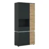 LUCI 4 Doors Tall Display Cabinet LH (Including LED Lighting) in Platinum and Oak