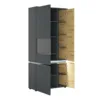 LUCI 4 Doors Tall Display Cabinet LH (Including LED Lighting) in Platinum and Oak - Image 6