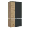LUCI 4 Doors Wardrobe (Including LED Lighting) in Platinum and Oak