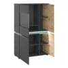 LUCI 4 Doors Low Display Cabinet (Including LED Lighting) in Platinum and Oak - Image 6