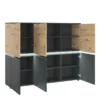 LUCI 6 Doors Cabinet (Including LED Lighting) in Platinum and Oak - Image 5