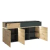LUCI 3 Doors 2 Drawers Sideboard (Including LED Lighting) in Platinum and Oak - Image 5