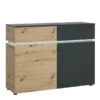 LUCI 2 Doors 2 Drawers Cabinet (Including LED Lighting) in Platinum and Oak