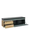 LUCI 1 Door 2 Drawers 180cm Wide TV Unit (Including LED Lighting) in Platinum and Oak - Image 6