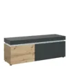 LUCI 1 Door 2 Drawers 150cm TV Unit (Including LED Lighting) in Platinum and Oak