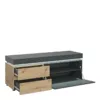 LUCI 1 Door 2 Drawers 150cm TV Unit (Including LED Lighting) in Platinum and Oak - Image 6