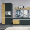 LUCI 1 Door 2 Drawers 150cm TV Unit (Including LED Lighting) in Platinum and Oak - Image 4