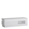 LYON 1 Drawer TV Cabinet with Open Shelf in White and High Gloss