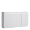 LYON 2 Doors 3 Drawers Sideboard (Including LED Lighting) in White and High Gloss