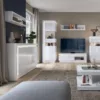 LYON 2 Doors 3 Drawers Sideboard (Including LED Lighting) in White and High Gloss - Image 3