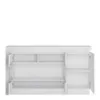 LYON 3 Doors Glazed Sideboard (Including LED Lighting) in White and High Gloss - Image 3