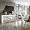 LYON 3 Doors Glazed Sideboard (Including LED Lighting) in White and High Gloss - Image 2