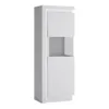LYON Narrow Display Cabinet (RHD) 164.1cm High (Including LED Lighting) in White and High Gloss