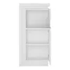 LYON Narrow Display Cabinet (RHD) 123.6cm High (Including LED Lighting) in White and High Gloss - Image 3
