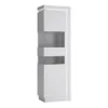 LYON Tall Narrow Display Cabinet (LHD) (Including LED Lighting) in White and High Gloss
