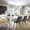 LYON Large Extending Dining Table 160/200cm in White and High Gloss - Image 3