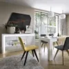 LYON Large Extending Dining Table 160/200cm in White and High Gloss - Image 2