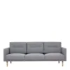 LARVIK 3 Seater Sofa in Grey with Oak Legs