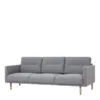 LARVIK 3 Seater Sofa in Grey with Oak Legs - Image 7