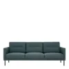 LARVIK 3 Seater Sofa in Dark Green with Black Legs