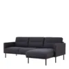 LARVIK Chaiselongue Sofa (RH) in Anthracite with Black Legs - Image 7