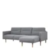 LARVIK Chaiselongue Sofa (LH) in Grey with Oak Legs - Image 7