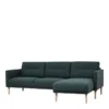 LARVIK Chaiselongue Sofa (RH) in Dark Green with Oak Legs - Image 7