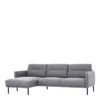 LARVIK Chaiselongue Sofa (LH) in Grey with Black Legs - Image 7