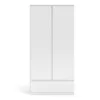 NAIA Wardrobe with 2 Doors 1 Drawer in White High Gloss - Image 10