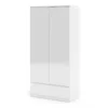 NAIA Wardrobe with 2 Doors 1 Drawer in White High Gloss - Image 9