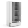 NAIA Wardrobe with 2 Doors 1 Drawer in White High Gloss - Image 8