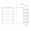 NAIA Chest of 5 Drawers in Black Matt - Image 4