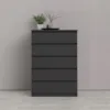 NAIA Chest of 5 Drawers in Black Matt - Image 10
