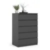 NAIA Chest of 5 Drawers in Black Matt - Image 9