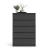 NAIA Chest of 5 Drawers in Black Matt - Image 8