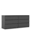 NAIA Chest of 6 Drawers (3+3) in Black Matt