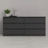 NAIA Chest of 6 Drawers (3+3) in Black Matt - Image 10