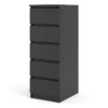 NAIA Narrow Chest of 5 Drawers in Black Matt - Image 3