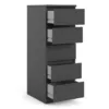 NAIA Narrow Chest of 5 Drawers in Black Matt - Image 2