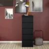 NAIA Narrow Chest of 5 Drawers in Black Matt - Image 14