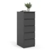NAIA Narrow Chest of 5 Drawers in Black Matt - Image 13